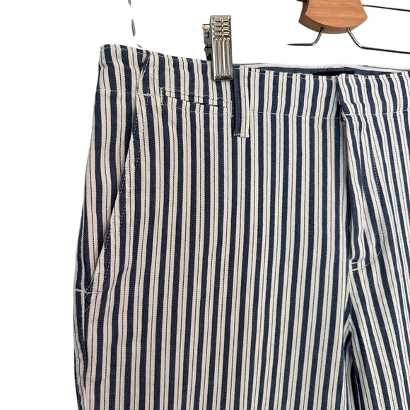 Lands End Women’s Mid Rise Classic Straight Leg Chino Ankle Pants Stripe Size 10 - Picture 6 of 16